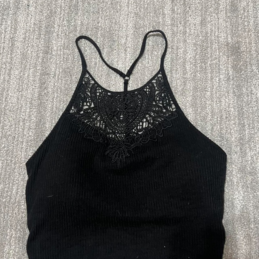 Mudd Black Lace Halter Top